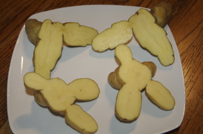 Sliced Raw Ozette Potatoes